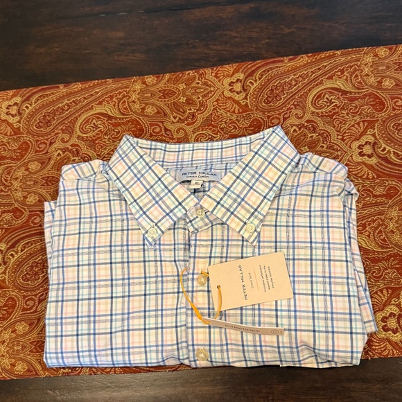 Peter Millar Men's XL Crown Sport Irving Performance Twill Sport Shirt MSRP $160 - Picture 1 of 8